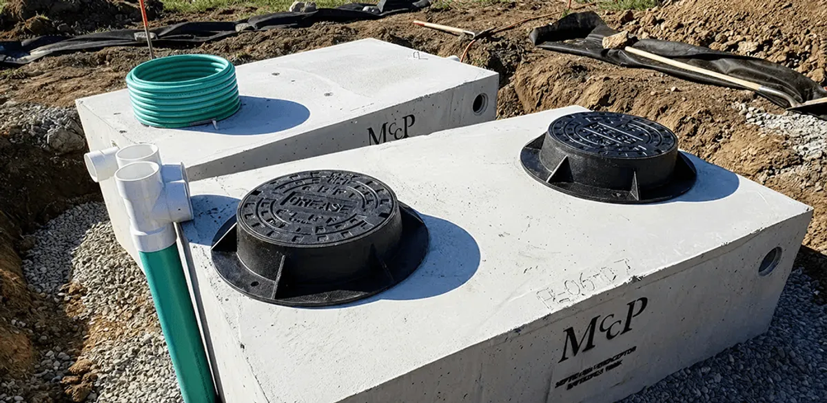 Grease trap installation unit set in place for drainage protection in Worcester, MA